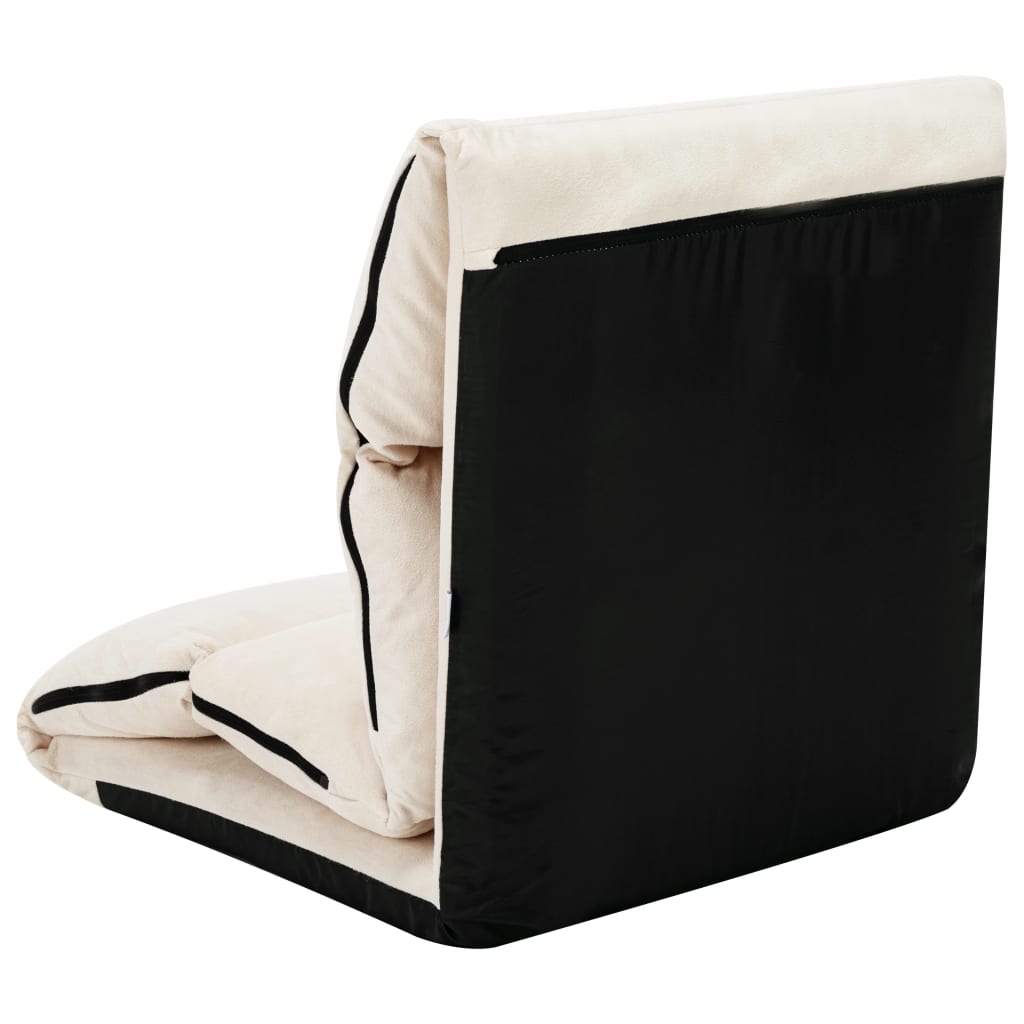 vidaXL Καρέκλα Δαπέδου Πτυσσόμενη Κρεμ από Μικροΐνες