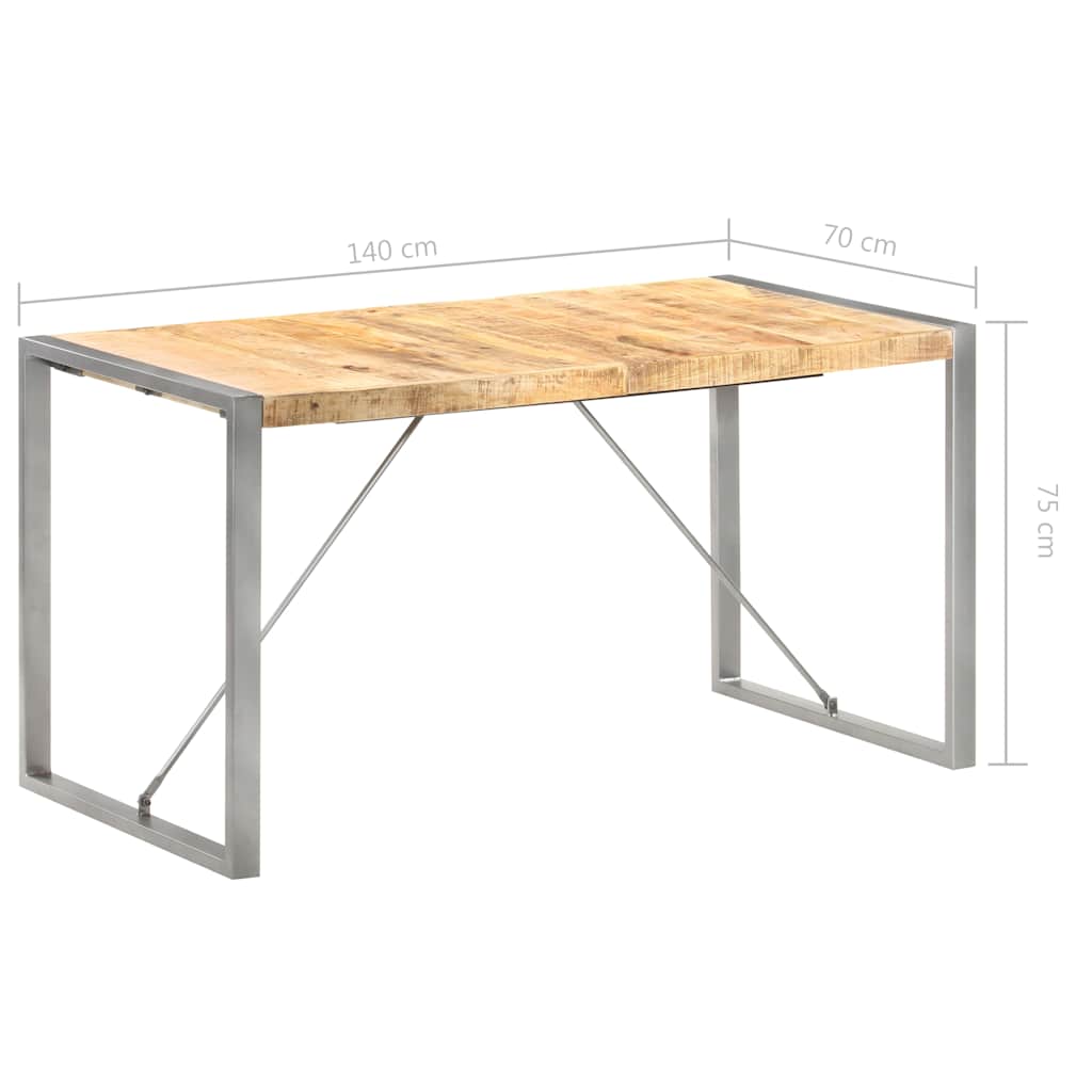 vidaXL Τραπεζαρία 140 x 70 x 75 εκ. από Μασίφ Ακατέργαστο Ξύλο Μάνγκο