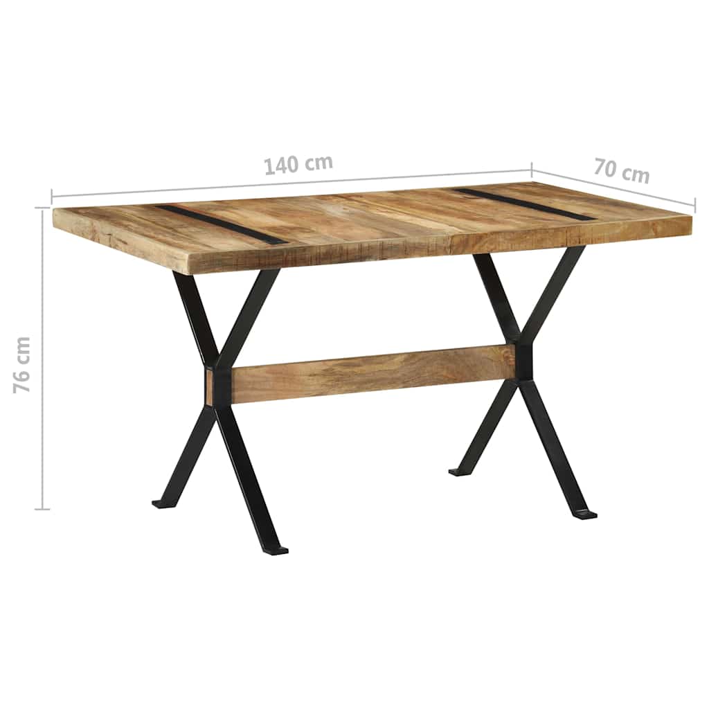 vidaXL Τραπεζαρία 140 x 70 x 76 εκ. από Ακατέργαστο Ξύλο Μάνγκο