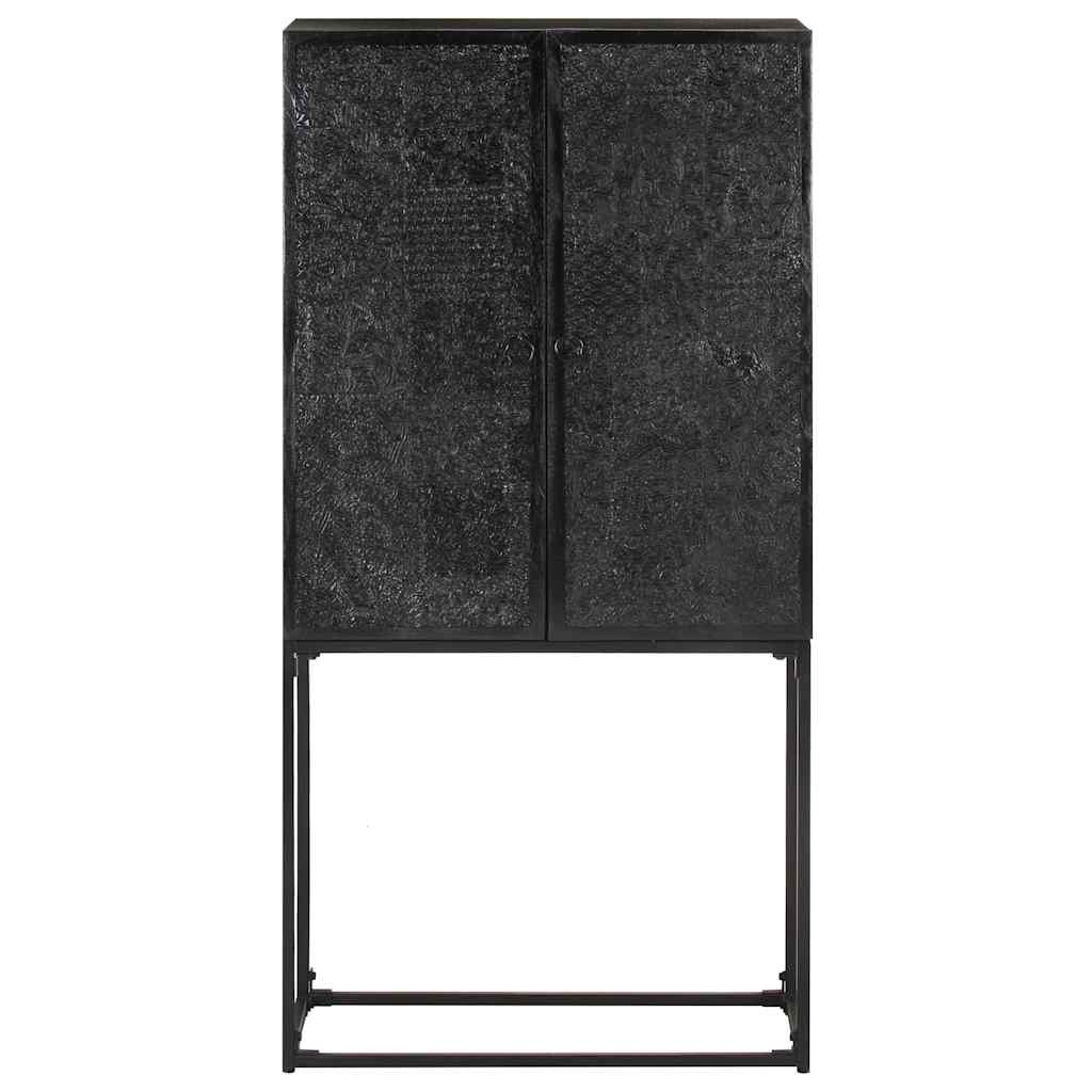 vidaXL Ντουλάπι Μαύρο 60 x 30 x 120 εκ από Μασίφ Ξύλο Ακακίας & Μάνγκο