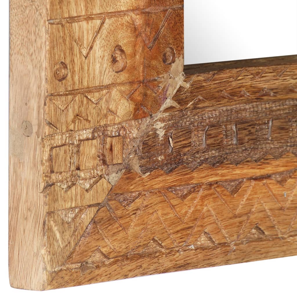 vidaXL Καθρέφτης Σκαλιστός στο Χέρι 50x50x2,5εκ. από Μασίφ Ξύλο Μάνγκο