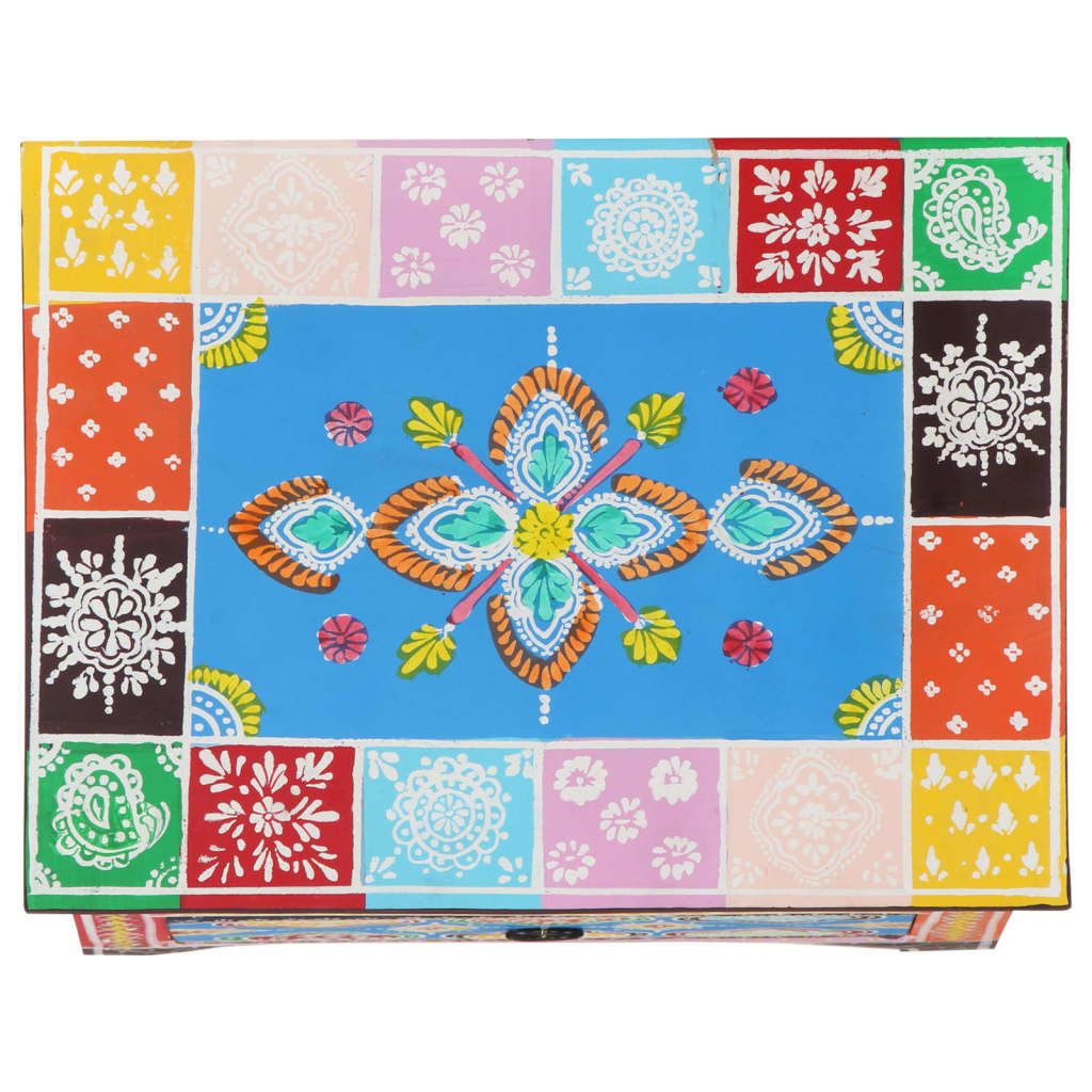 vidaXL Κομοδίνο με Χειροπ. Λεπτομέρειες 40x30x50 εκ. Μασίφ Ξύλο Μάνγκο