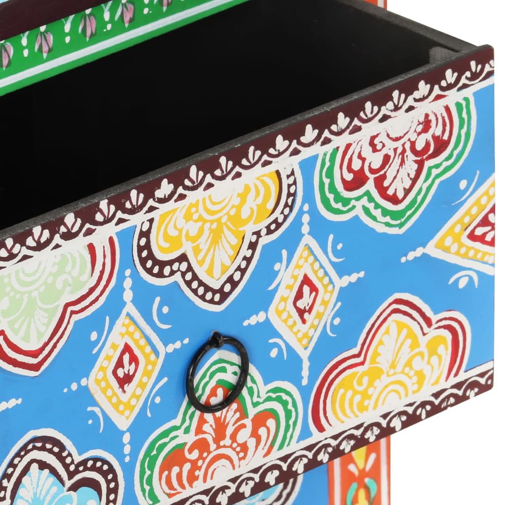 vidaXL Κομοδίνο με Χειροπ. Λεπτομέρειες 40x30x50 εκ. Μασίφ Ξύλο Μάνγκο