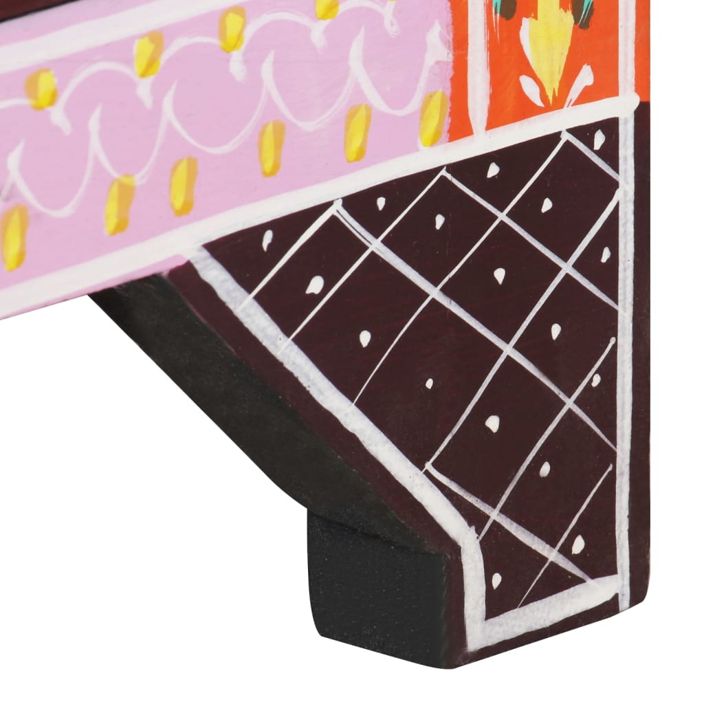 vidaXL Κομοδίνο με Χειροπ. Λεπτομέρειες 40x30x50 εκ. Μασίφ Ξύλο Μάνγκο