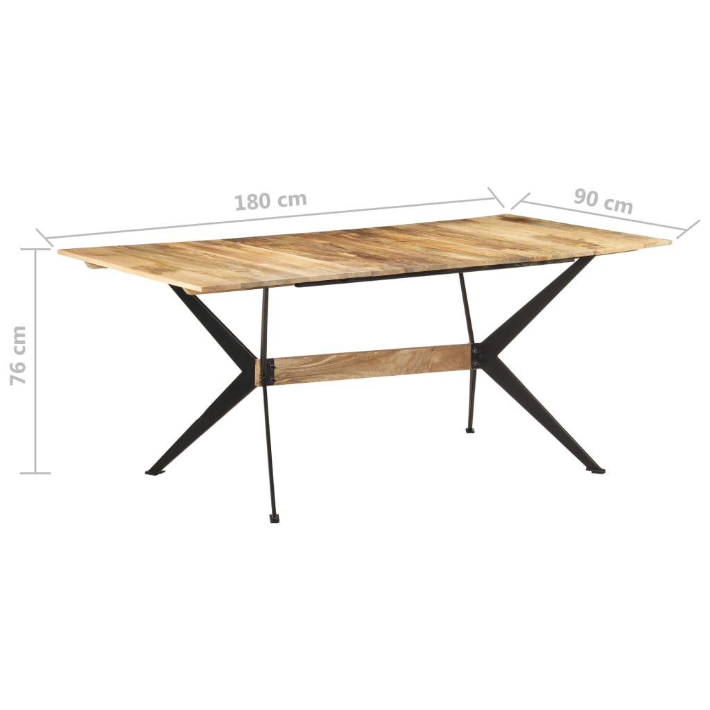 vidaXL Τραπεζαρία 180 x 90 x 76 εκ. από Μασίφ Ξύλο Μάνγκο