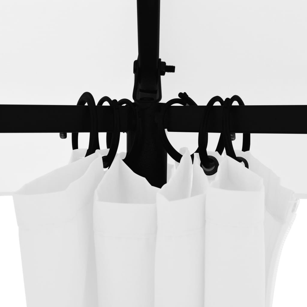 vidaXL Κιόσκι Κήπου με Κουρτίνες Λευκό 360 x 312 x 265 εκ. 180 γρ/μ²