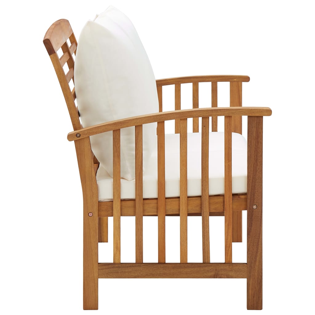 vidaXL Παγκάκι Κήπου 119 εκ. από Μασίφ Ξύλο Ακακίας με Μαξιλάρια