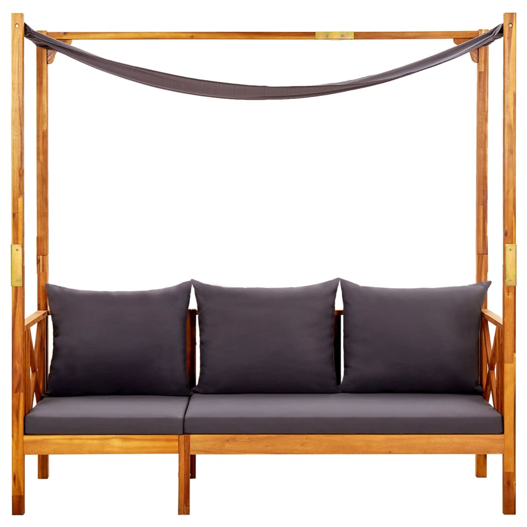 vidaXL Παγκάκι Κήπου με Σκίαστρο από Μασίφ Ξύλο Ακακίας