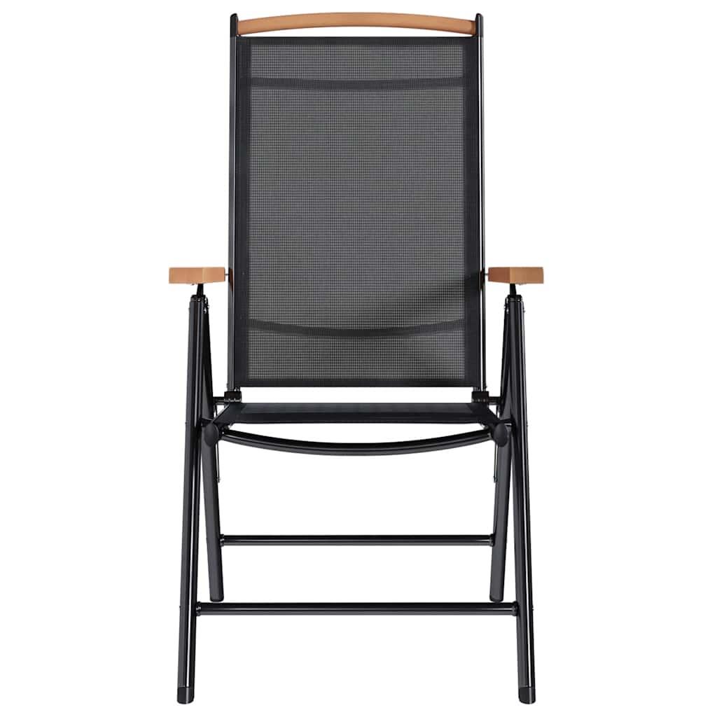 vidaXL Καρέκλες Κήπου Πτυσσόμενες 6 τεμ. Μαύρες από Textilene