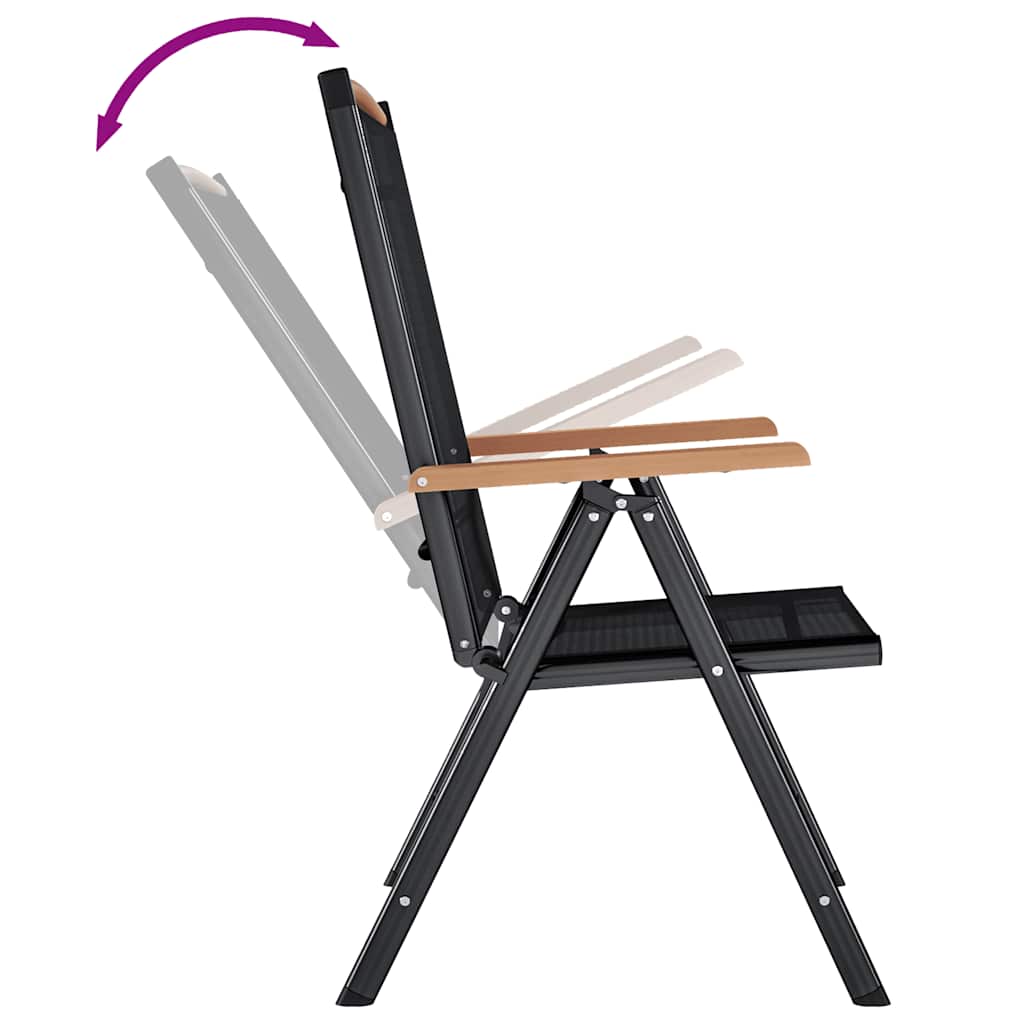 vidaXL Καρέκλες Κήπου Πτυσσόμενες 6 τεμ. Μαύρες από Textilene