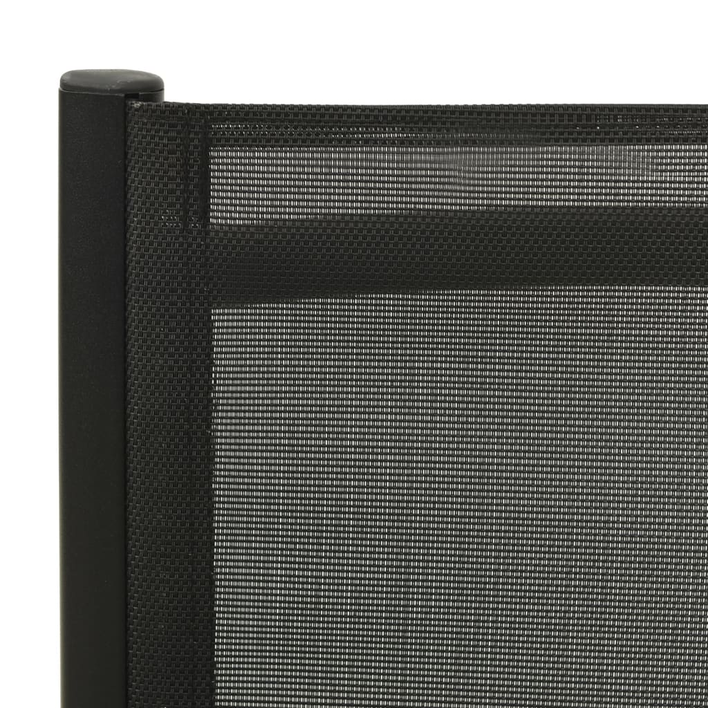 vidaXL Καρέκλες Κήπου Πτυσσόμενες 2 τεμ. Μαύρες Textilene / Αλουμίνιο