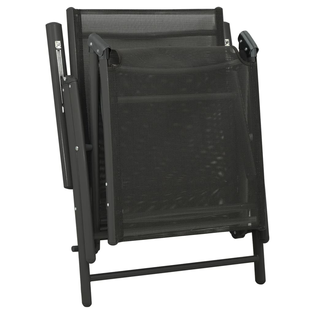 vidaXL Σαλόνι Κήπου 3 Τεμαχίων Μαύρο από Textilene / Αλουμίνιο