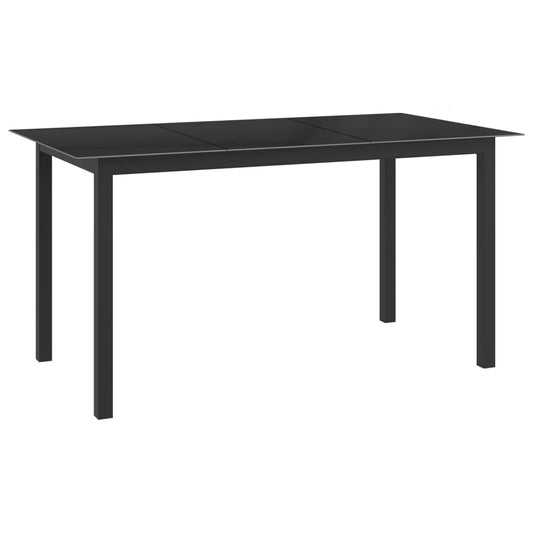 vidaXL Τραπέζι Κήπου Μαύρο 150 x 90 x 74 εκ. από Αλουμίνιο / Γυαλί