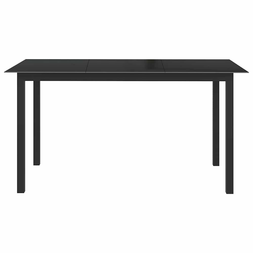 vidaXL Τραπέζι Κήπου Μαύρο 150 x 90 x 74 εκ. από Αλουμίνιο / Γυαλί