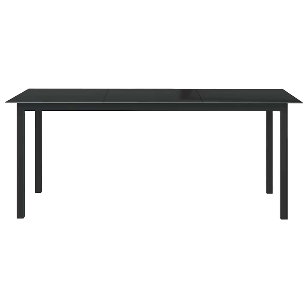 vidaXL Τραπέζι Κήπου Μαύρο 190 x 90 x 74 εκ. από Αλουμίνιο / Γυαλί