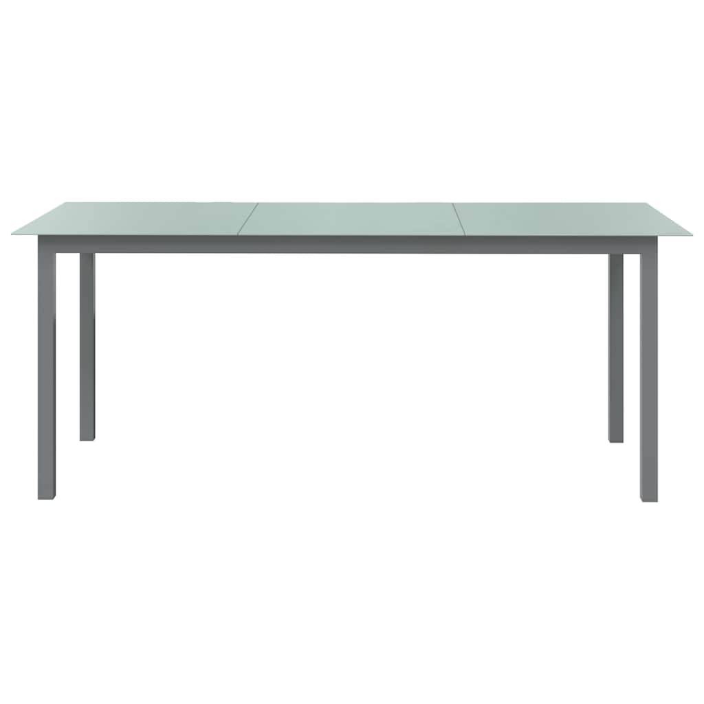 vidaXL Τραπέζι Κήπου Ανοιχτό Γκρι 190x90x74 εκ. από Αλουμίνιο / Γυαλί