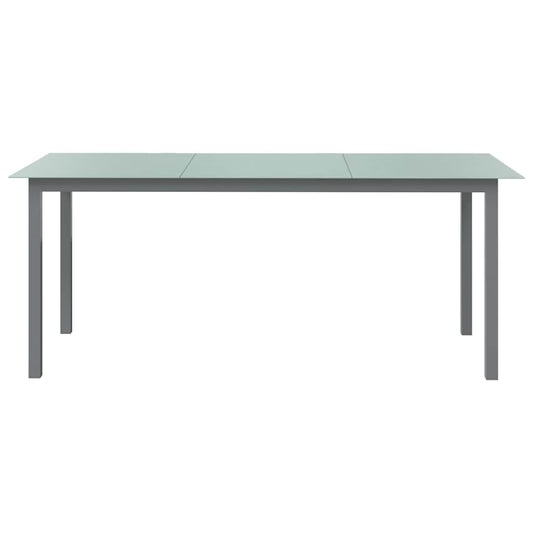 vidaXL Τραπέζι Κήπου Ανοιχτό Γκρι 190x90x74 εκ. από Αλουμίνιο / Γυαλί