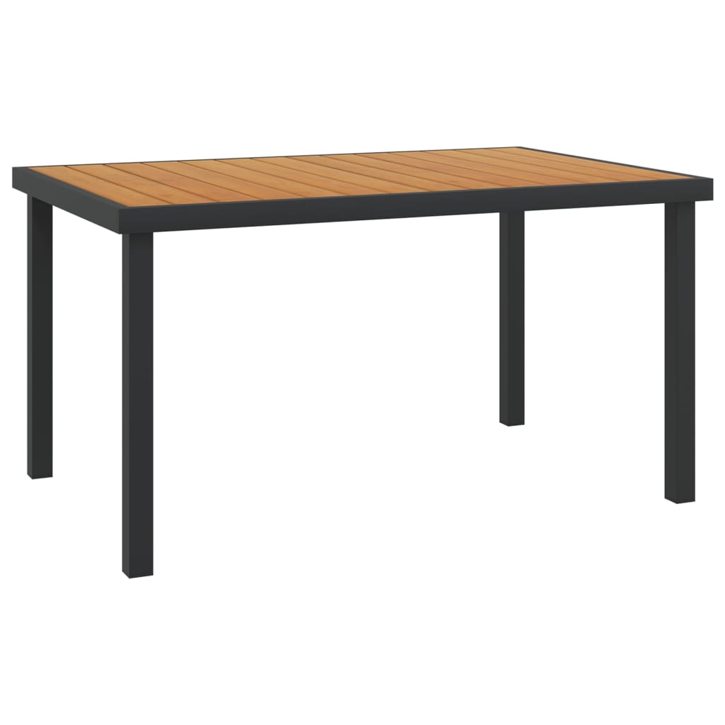 vidaXL Τραπέζι Κήπου Καφέ 140 x 90 x 74 εκ. από Αλουμίνιο και WPC