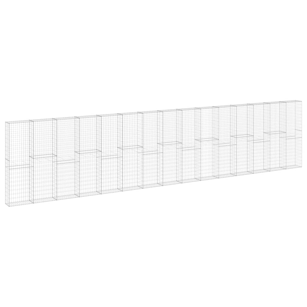 vidaXL Συρματοκιβώτιο Τοίχος 900x30x200 εκ. Γαλβαν.Χάλυβας + Καλύμματα