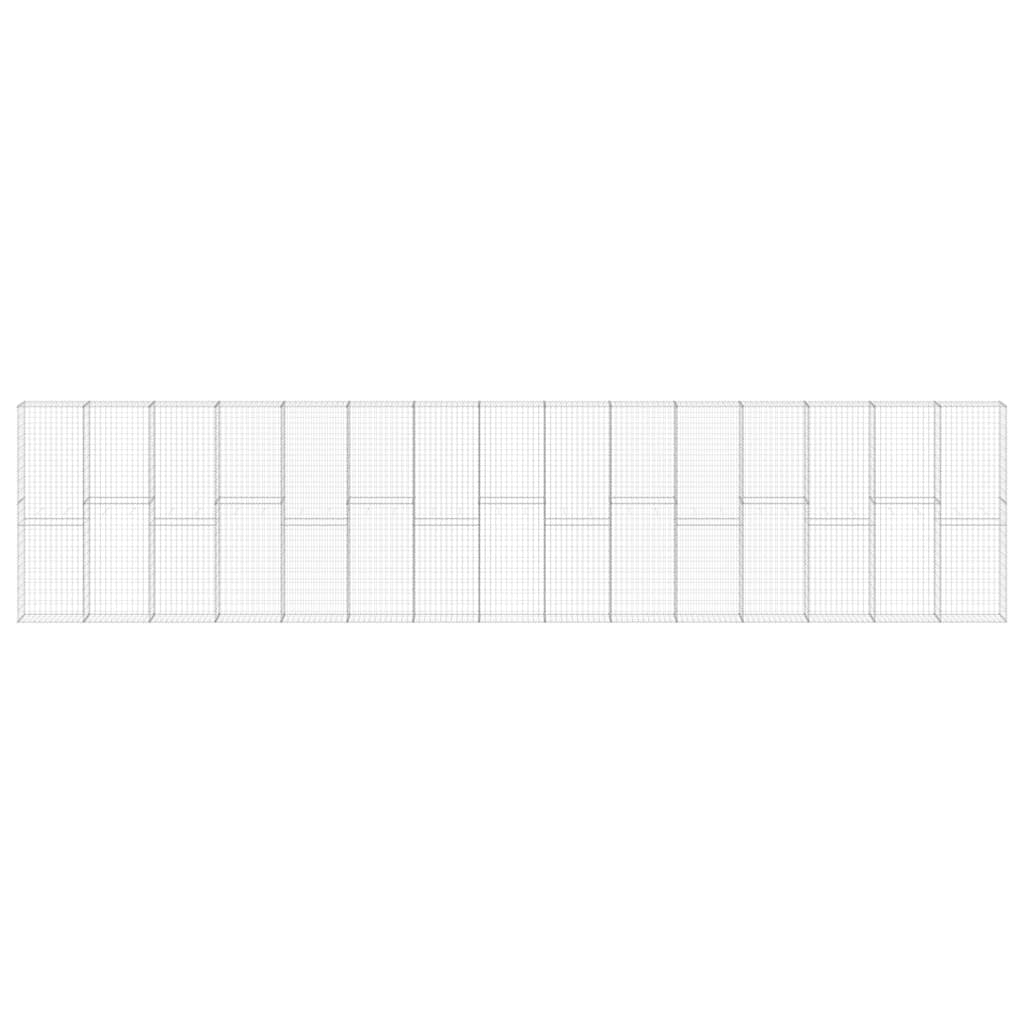 vidaXL Συρματοκιβώτιο Τοίχος 900x30x200 εκ. Γαλβαν.Χάλυβας + Καλύμματα