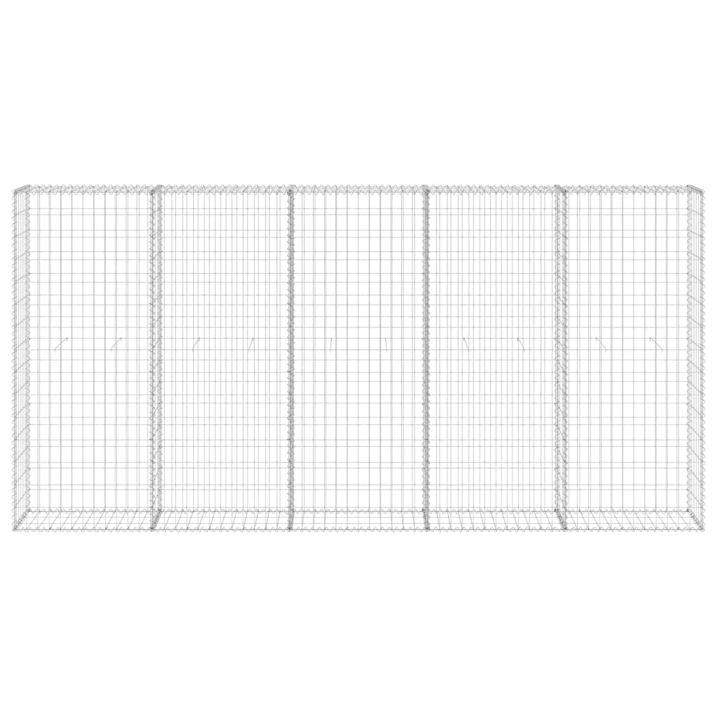 vidaXL Συρματοκιβώτιο Τοίχος 300x30x150 εκ. Γαλβαν.Χάλυβας + Καλύμματα