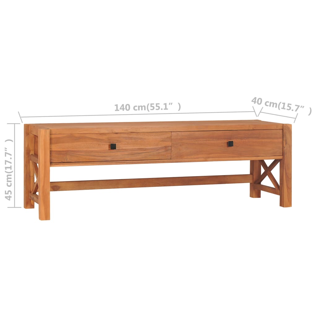 vidaXL Έπιπλο Τηλεόρασης 140 x 40 x 45 εκ. από Ξύλο Teak