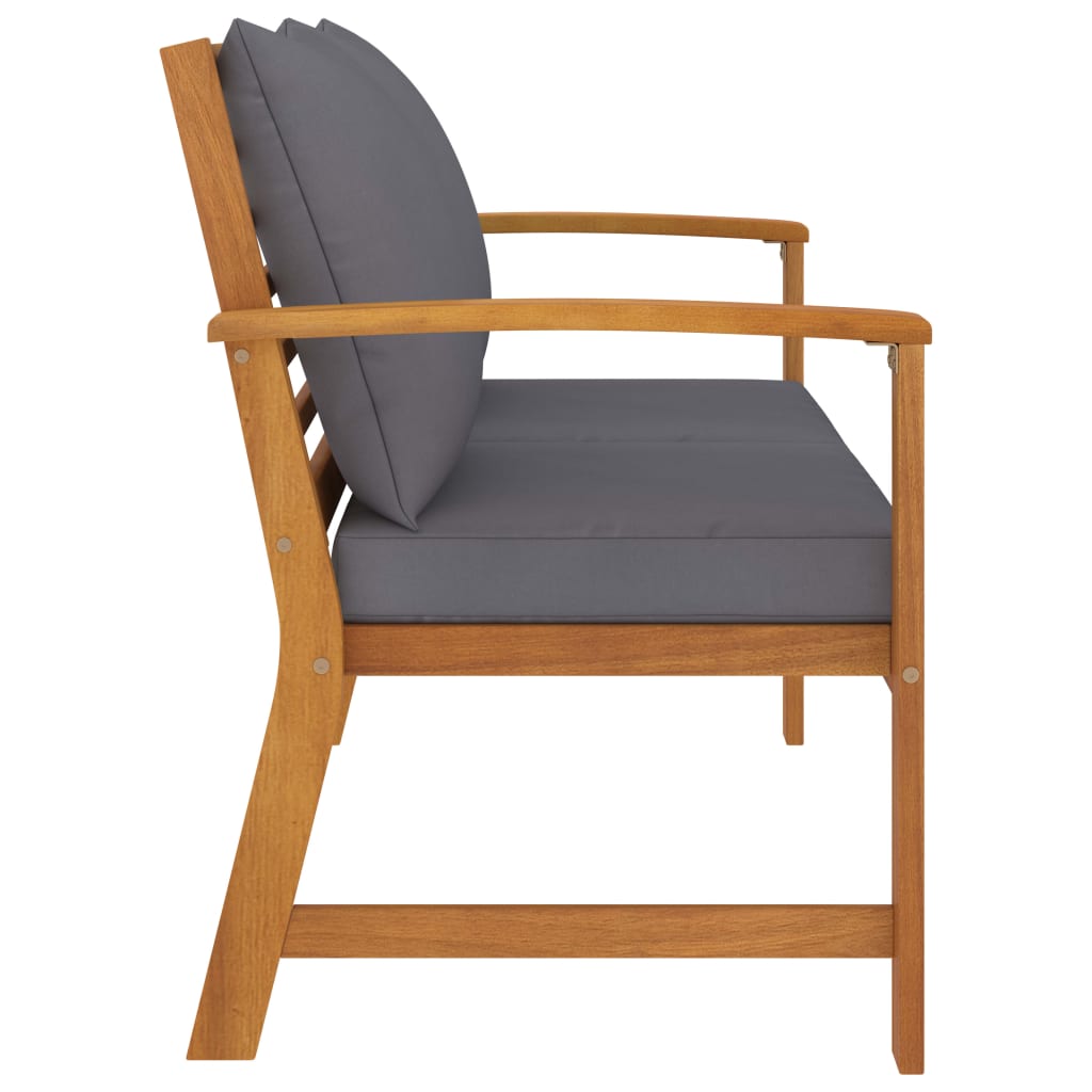 vidaXL Παγκάκι Κήπου 120 εκ. από Μασίφ Ξύλο Ακακίας Σκ. Γκρι Μαξιλάρι