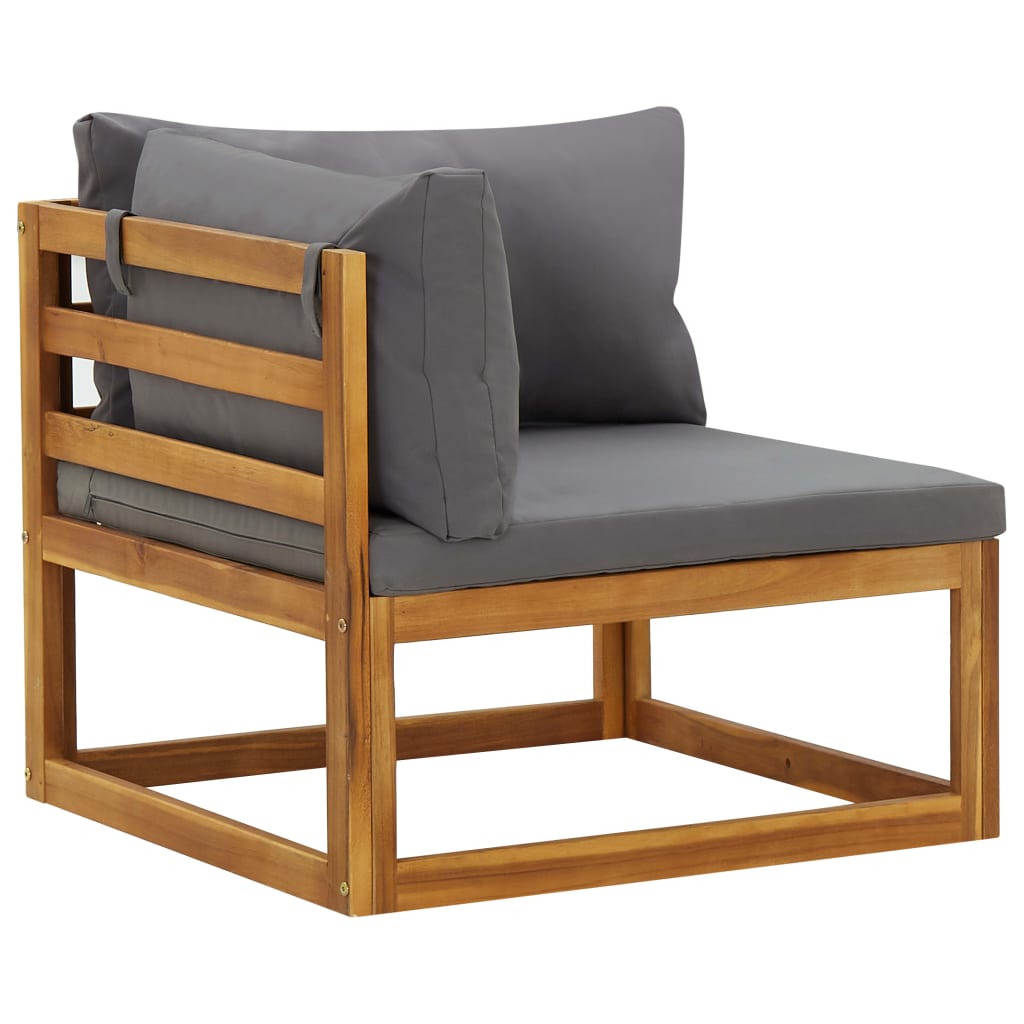 vidaXL Γωνιακοί Καναπέδες Τμηματικοί 2 τεμ. με Σκούρα Γκρι Μαξιλάρια