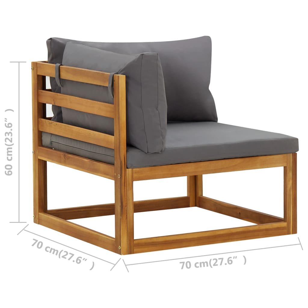 vidaXL Γωνιακοί Καναπέδες Τμηματικοί 2 τεμ. με Σκούρα Γκρι Μαξιλάρια