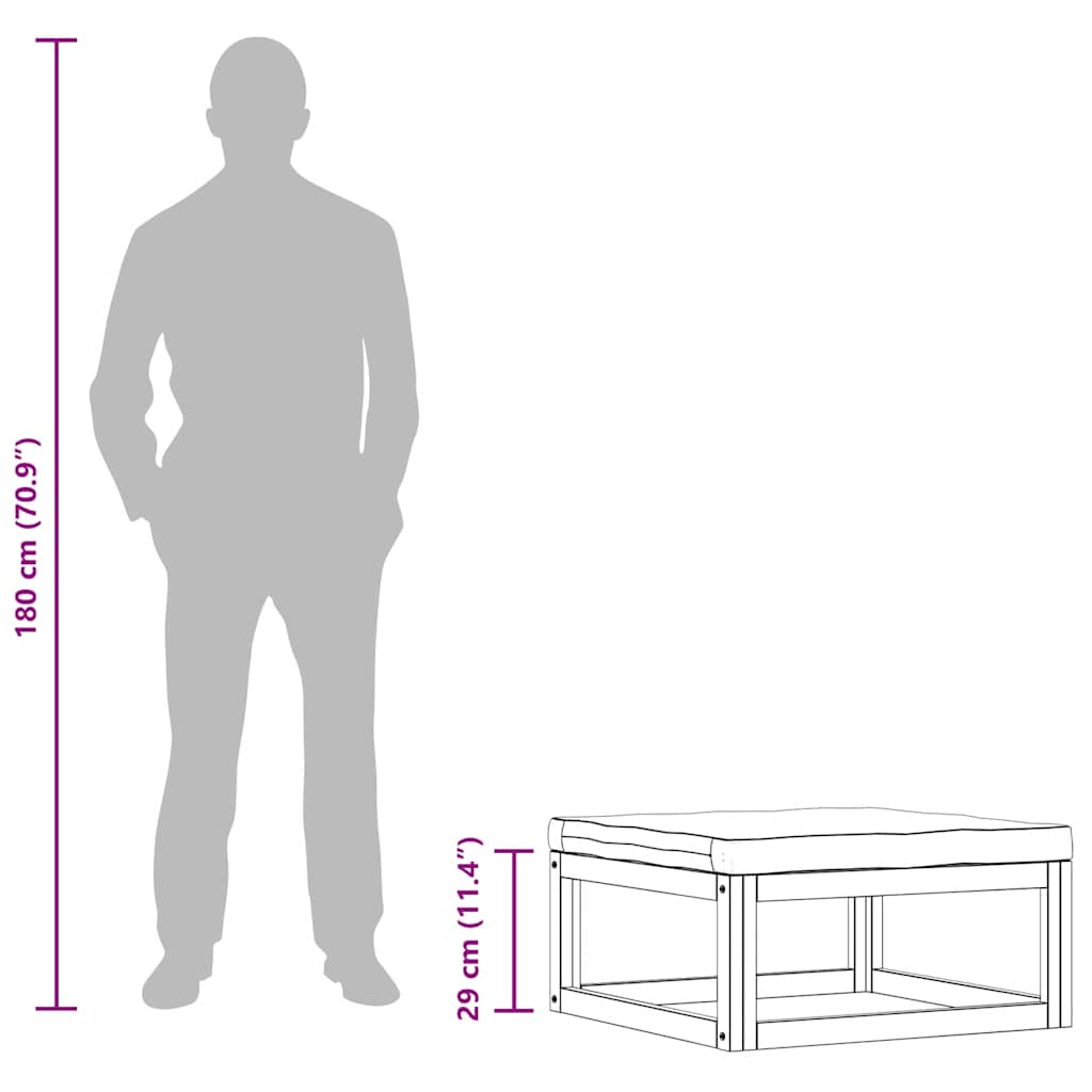 vidaXL Υποπόδιο απο Μασίφ Ξύλο Ακακίας με Σκούρο Γκρι Μαξιλάρι