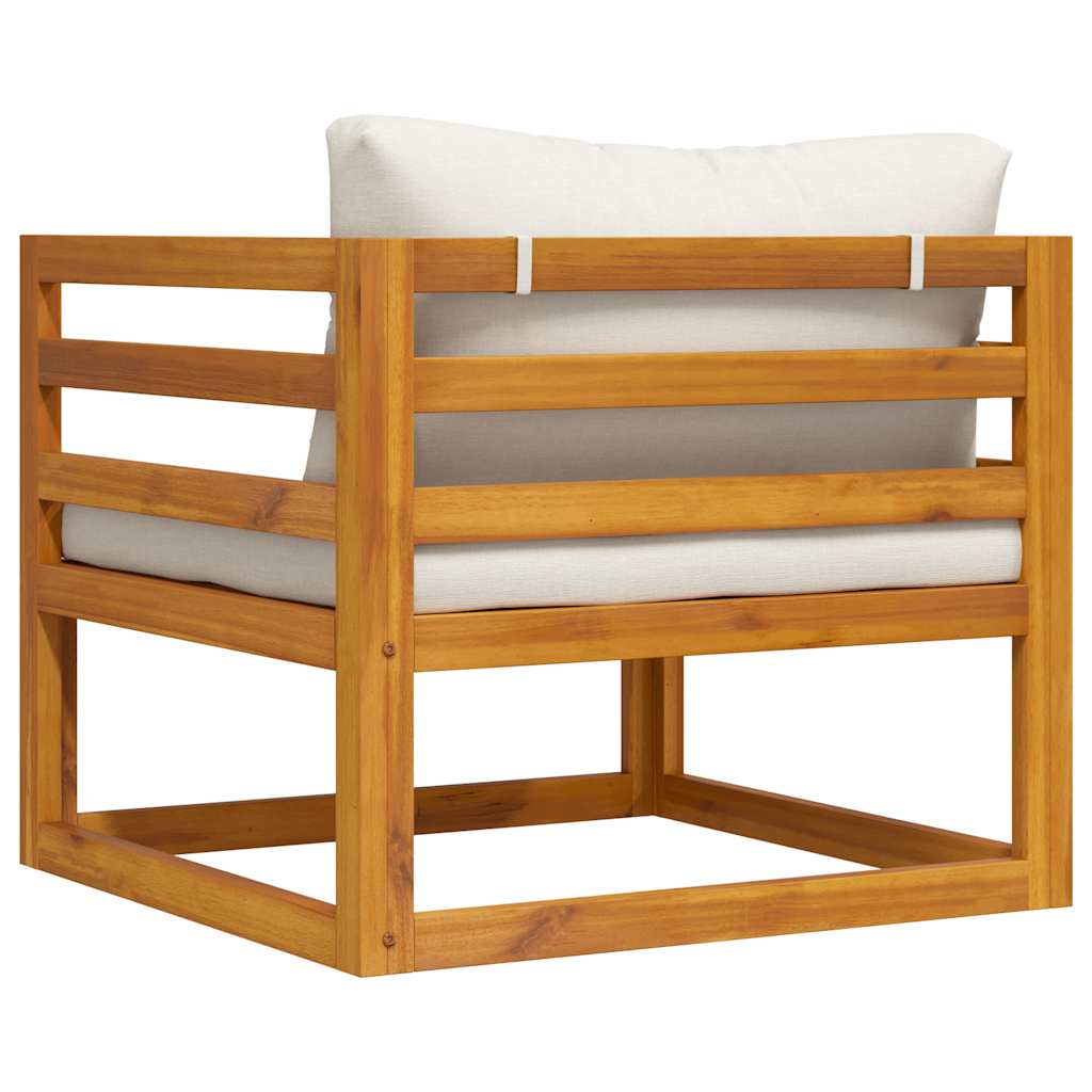 vidaXL Καρέκλα Κήπου από Μασίφ Ξύλο Ακακίας με Κρεμ Μαξιλάρια