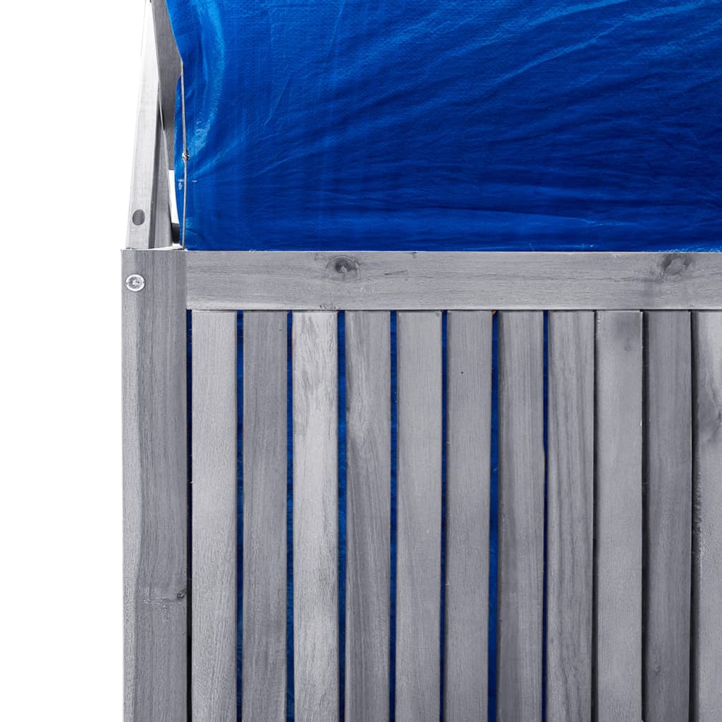 vidaXL Μπαούλο Αποθήκευσης Καφασωτό Γκρι 99x55x160 Μασίφ Ξύλο Ακακίας