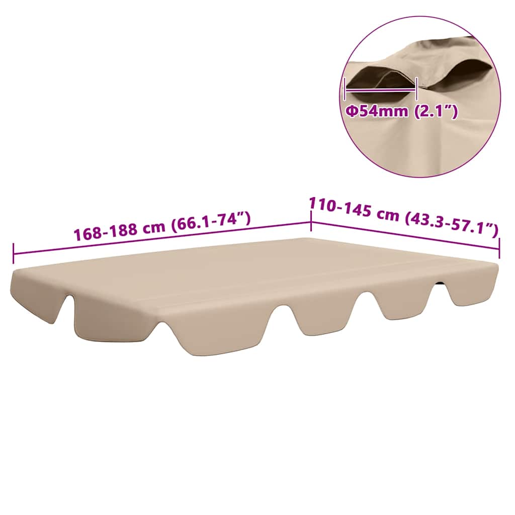 vidaXL Πανί Ανταλλακτικό για Κούνια Κήπου Μπεζ 188/168 x 145/110 εκ.