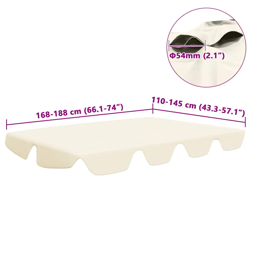 vidaXL Πανί Ανταλλακτικό για Κούνια Κήπου Κρεμ 188/168 x 145/110 εκ.