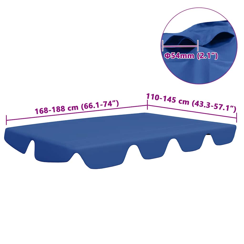 vidaXL Πανί Ανταλλακτικό για Κούνια Κήπου Μπλε 188/168 x 145/110 εκ.