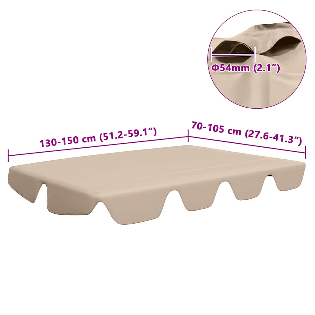 vidaXL Πανί Ανταλλακτικό για Κούνια Κήπου Μπεζ 150/130 x 105/70 εκ.