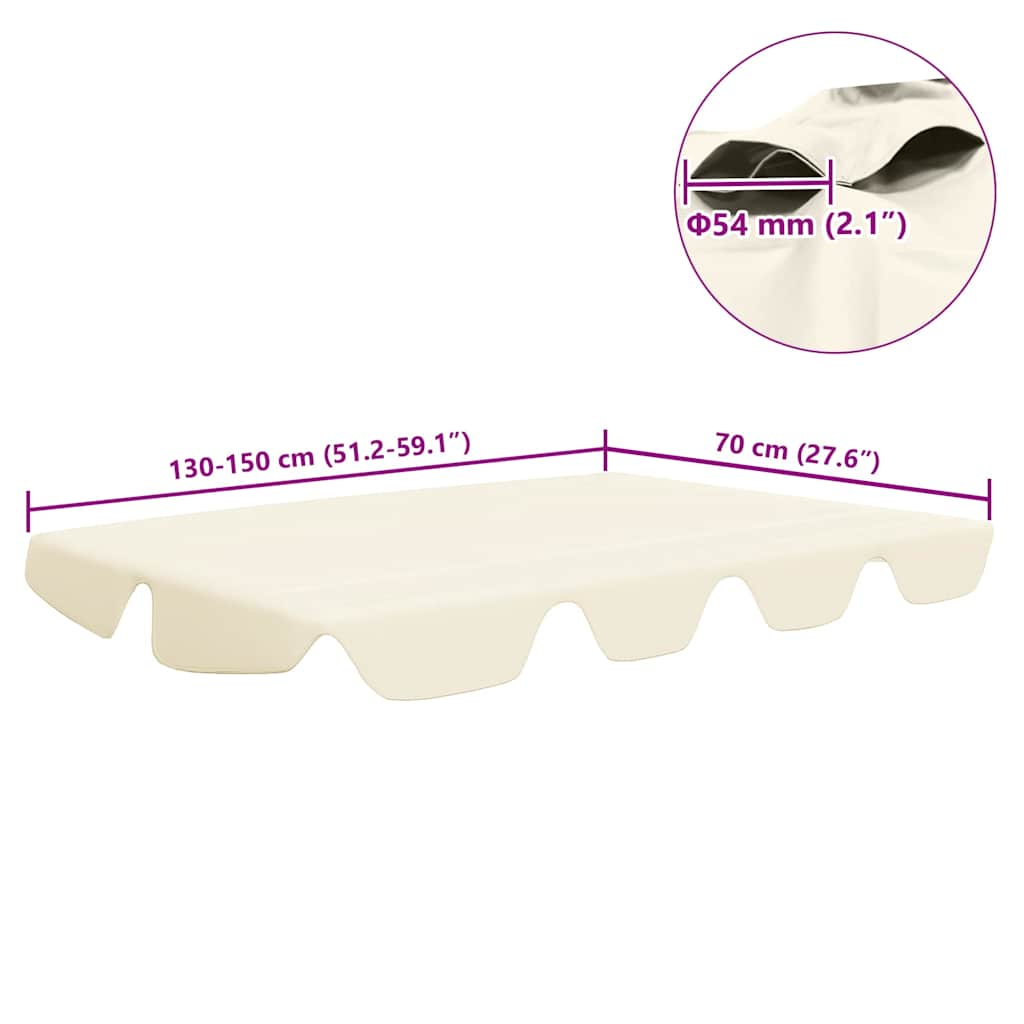 vidaXL Πανί Ανταλλακτικό για Κούνια Κήπου Κρεμ 150/130x105/70 εκ.