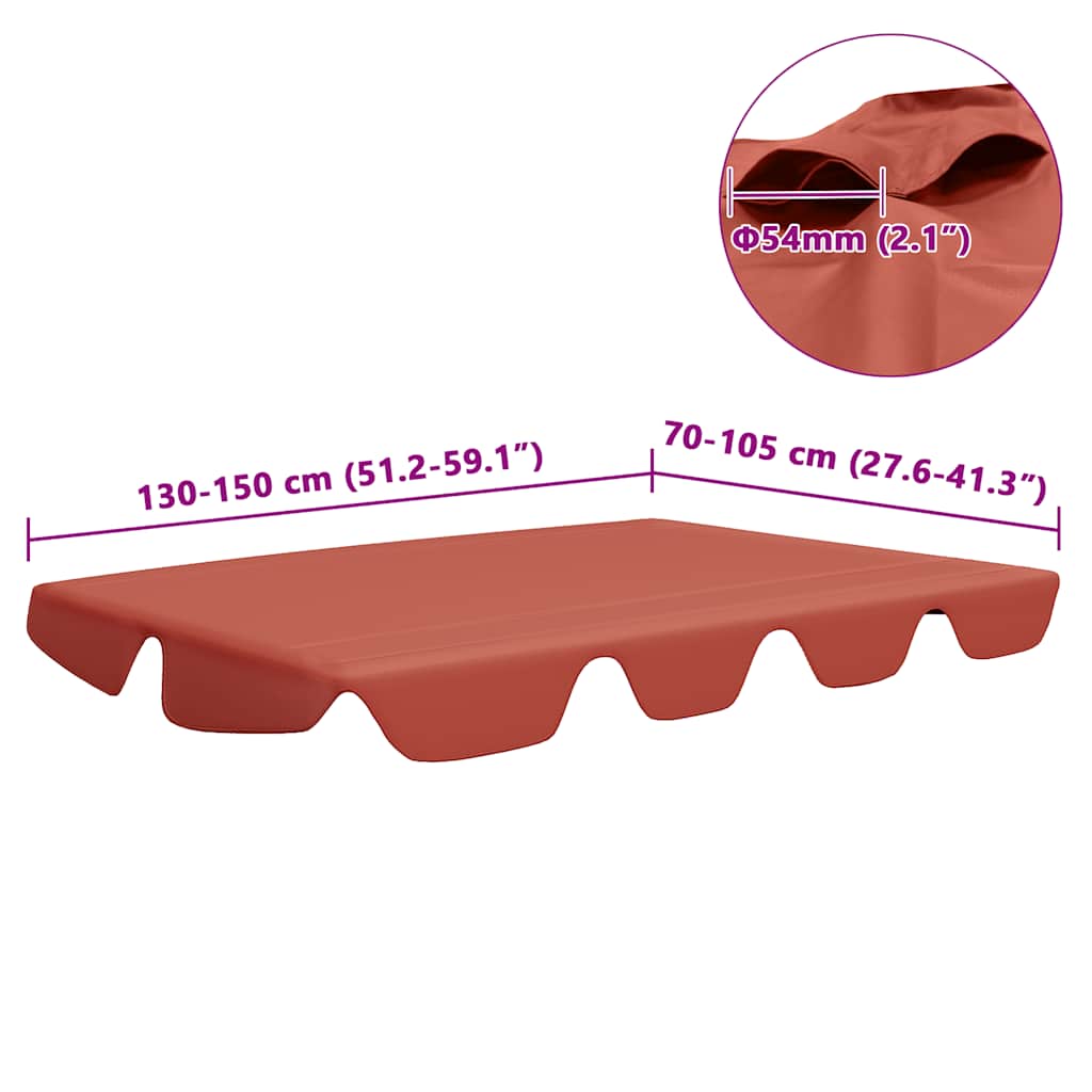 vidaXL Πανί Ανταλλακτικό για Κούνια Κήπου Τερακότα 150/130x105/70 εκ.