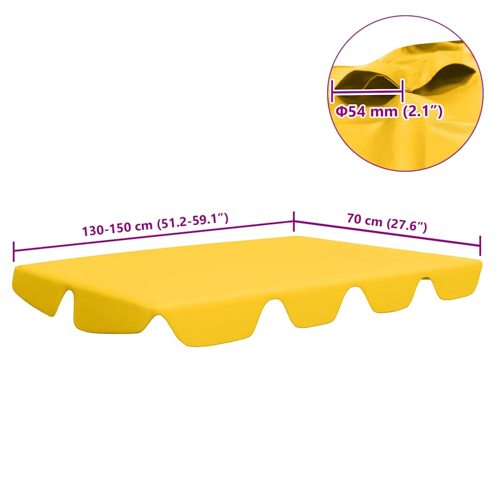 vidaXL Πανί Ανταλλακτικό για Κούνια Κήπου Κίτρινο 150/130 x 105/70 εκ.