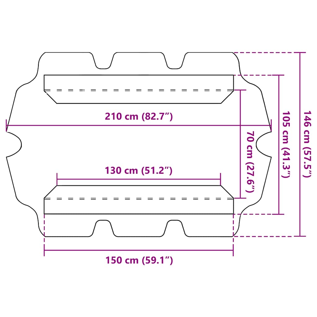 vidaXL Πανί Ανταλλακτικό για Κούνια Κήπου Καφέ 150/130 x 105/70 εκ.