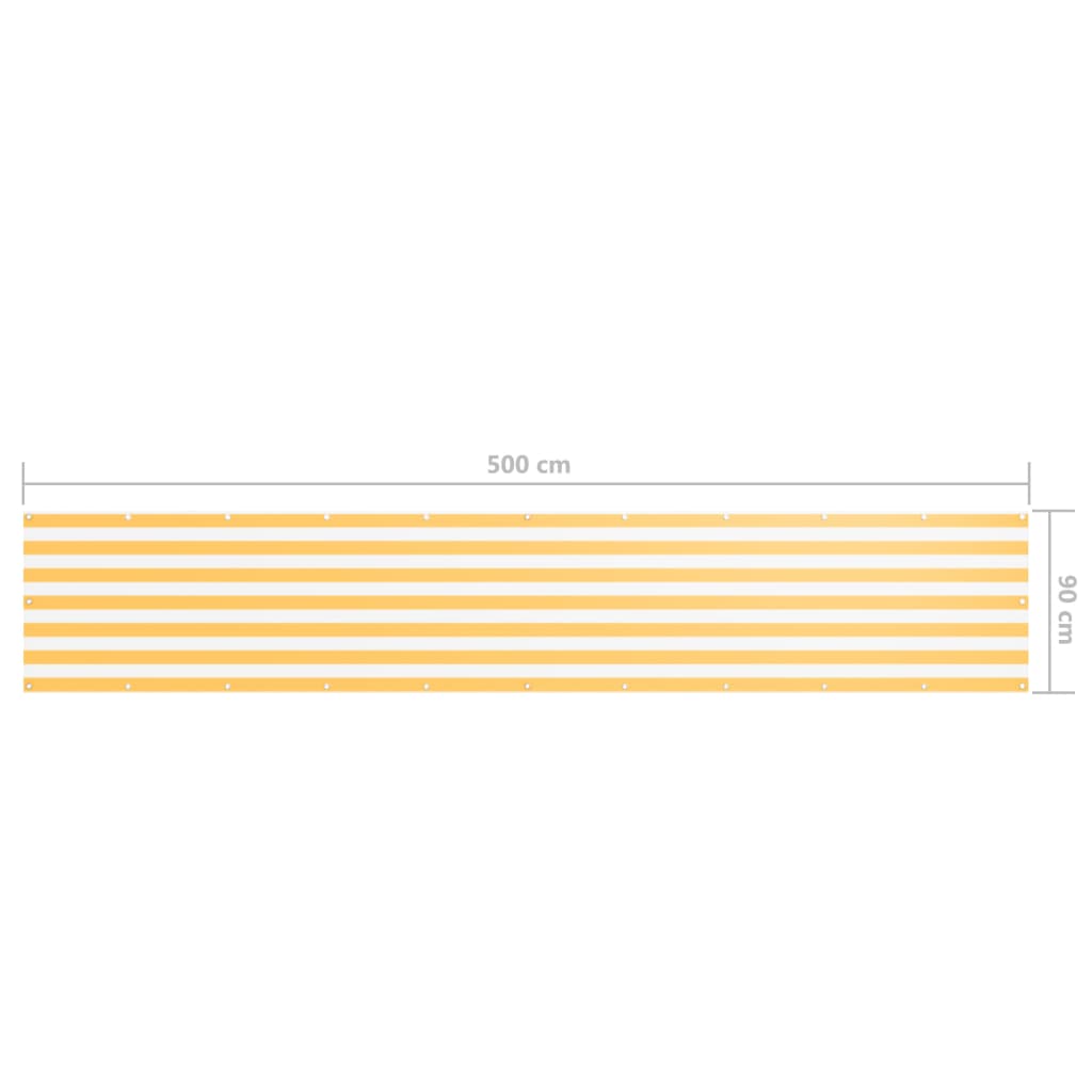 vidaXL Διαχωριστικό Βεράντας Λευκό/Κίτρινο 90 x 500 εκ. Ύφασμα Oxford