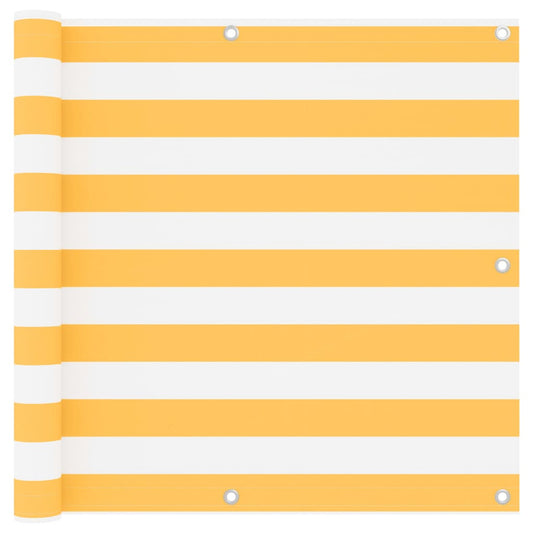 vidaXL Διαχωριστικό Βεράντας Λευκό/Κίτρινο 90 x 600 εκ. Ύφασμα Oxford