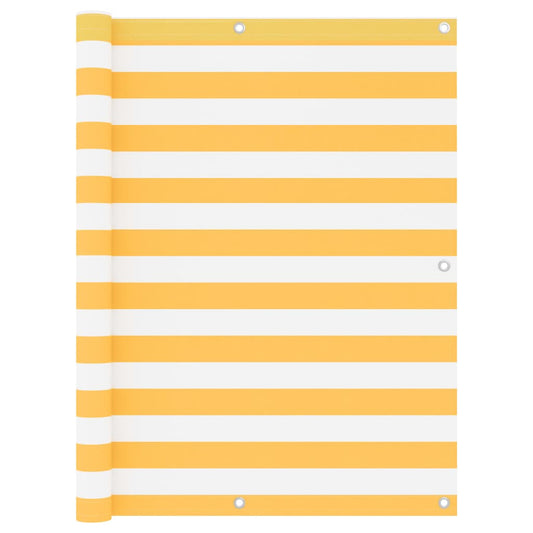 vidaXL Διαχωριστικό Βεράντας Λευκό/Κίτρινο 120 x 300 εκ. Ύφασμα Oxford