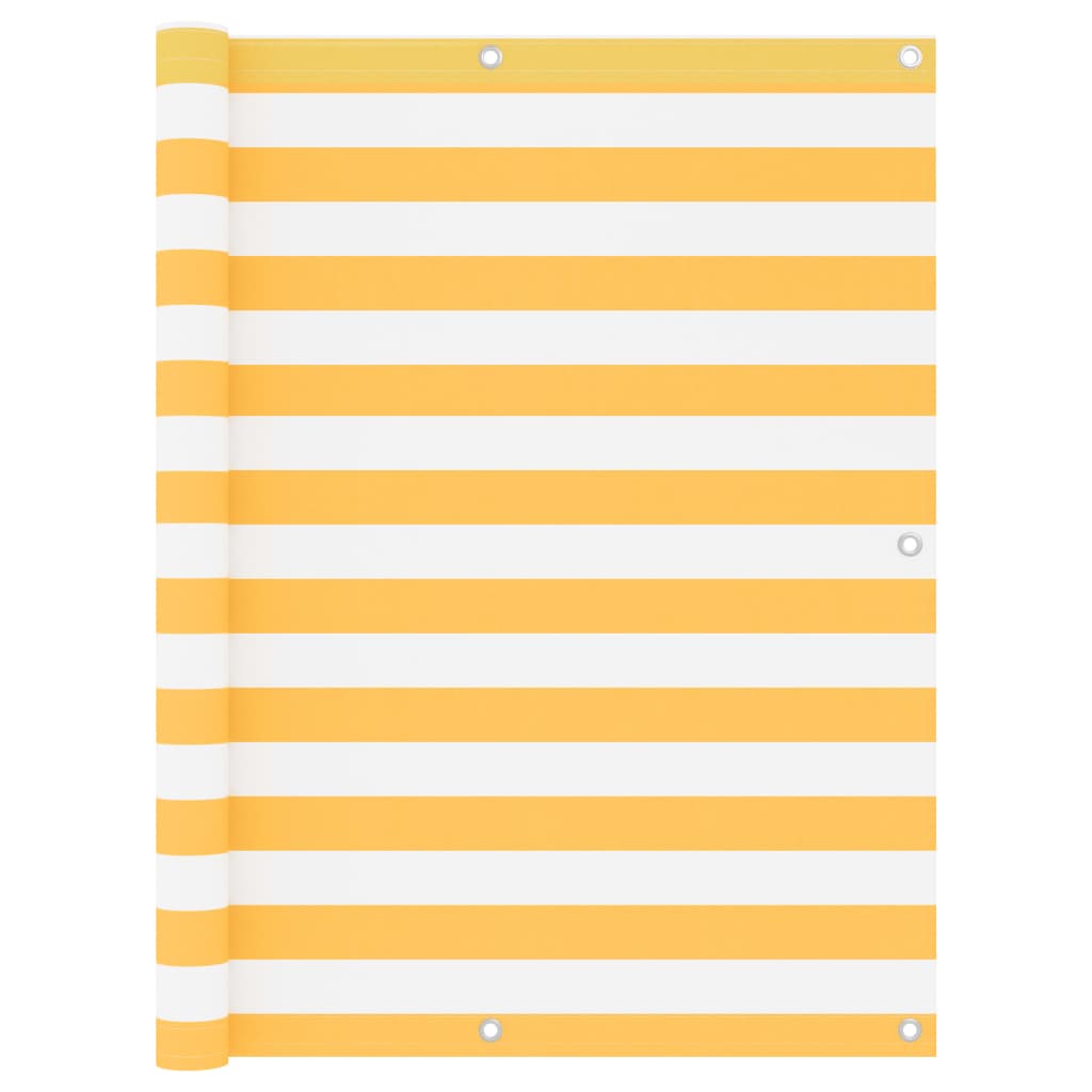 vidaXL Διαχωριστικό Βεράντας Λευκό/Κίτρινο 120 x 400 εκ. Ύφασμα Oxford