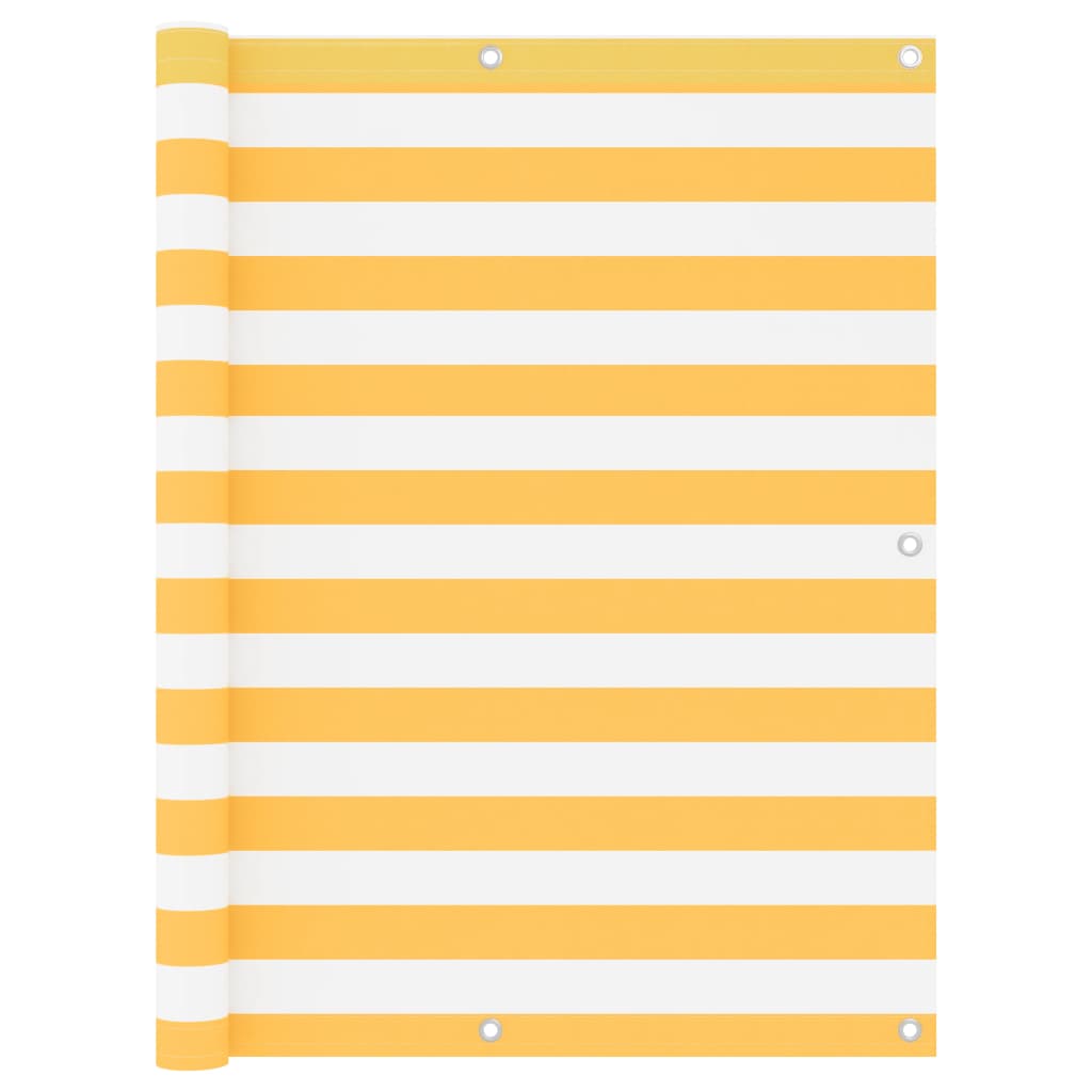 vidaXL Διαχωριστικό Βεράντας Λευκό/Κίτρινο 120 x 500 εκ. Ύφασμα Oxford