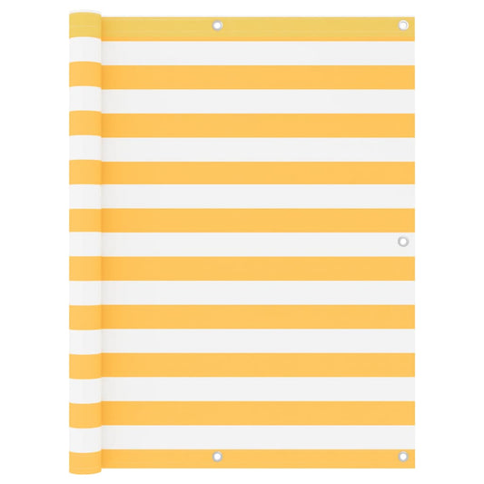 vidaXL Διαχωριστικό Βεράντας Λευκό/Κίτρινο 120 x 500 εκ. Ύφασμα Oxford