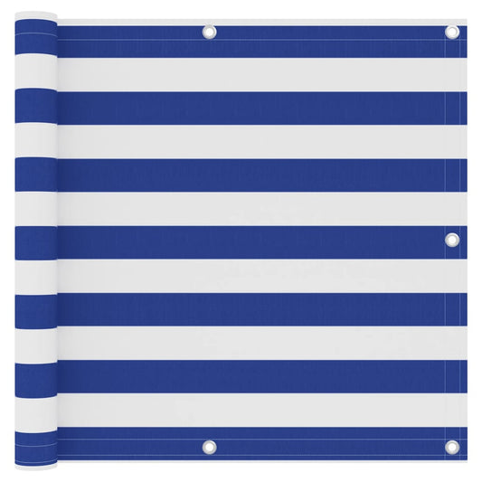 vidaXL Διαχωριστικό Βεράντας Λευκό/Μπλε 90 x 500 εκ. Ύφασμα Oxford