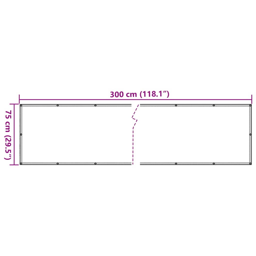 vidaXL Διαχωριστικό Βεράντας Μπεζ 75 x 300 εκ. Ύφασμα Oxford