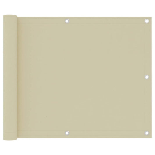 vidaXL Διαχωριστικό Βεράντας Κρεμ 75 x 500 εκ. Ύφασμα Oxford