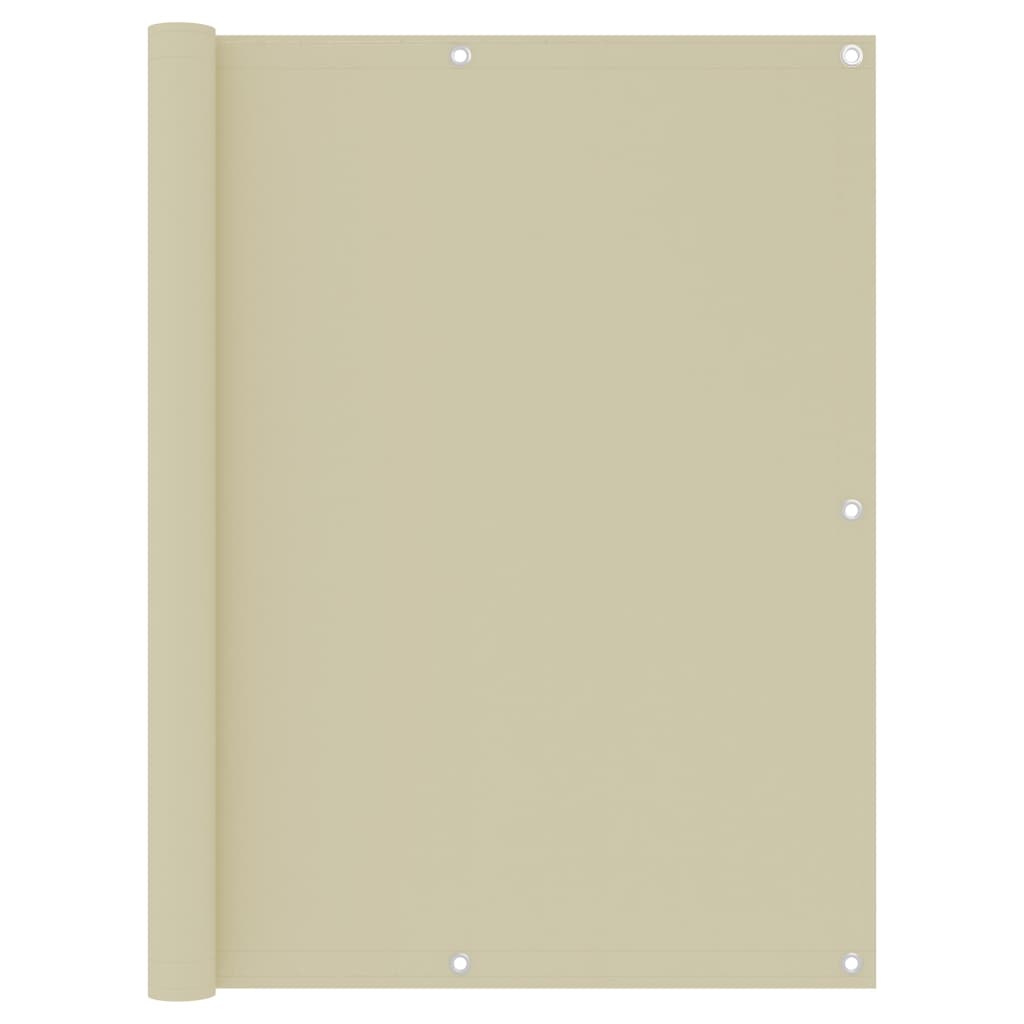 vidaXL Διαχωριστικό Βεράντας Κρεμ 120 x 500 εκ. Ύφασμα Oxford